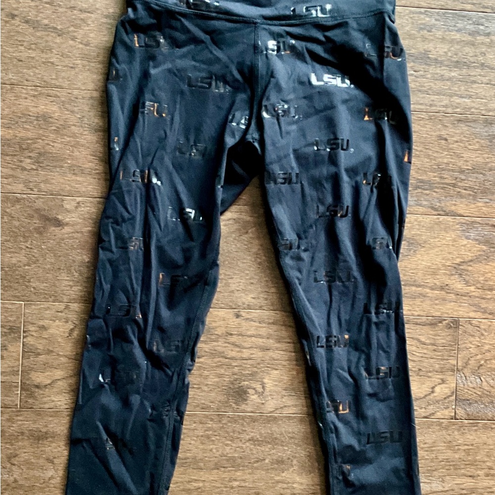 LSU Branded Black Leggings/Yoga Pants